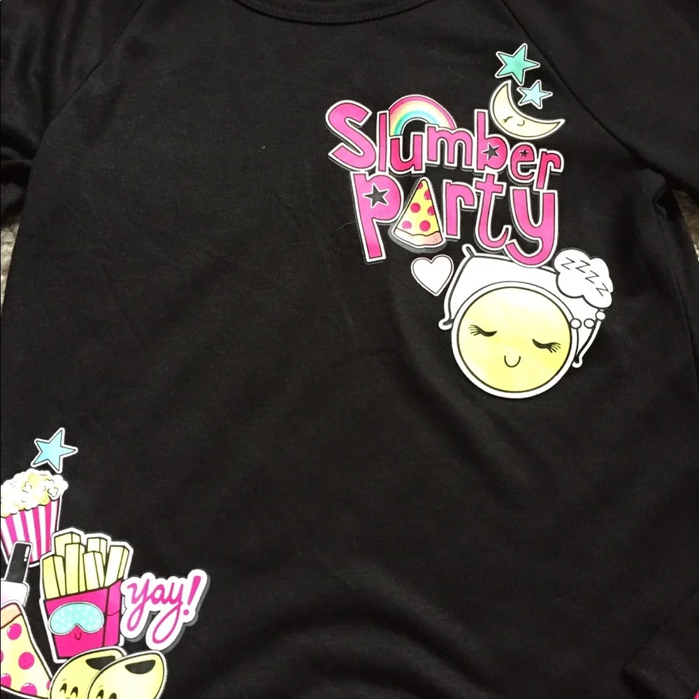 Girls Pajama Set Slumber Party Top Shorts & Pants 3 Piece Outfit Size 5/6 NWT‎